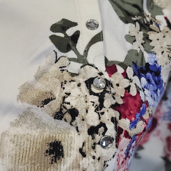 White House Black Market Floral Cardigan & Skirt 2 Piece Set - Picture 2 of 7